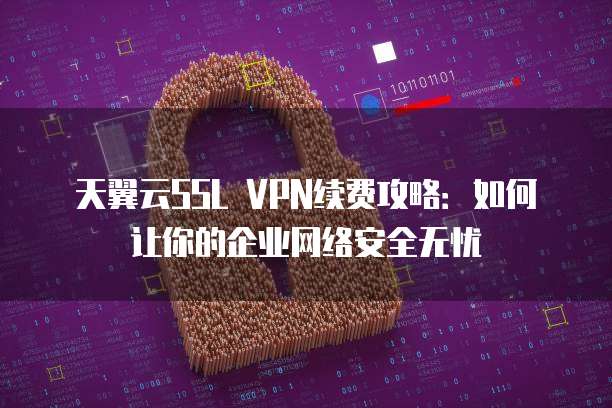 天翼云SSL VPN续费攻略:如何让你的企业网络安全无忧