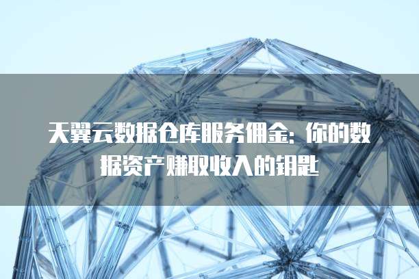 天翼云数据仓库服务佣金: 你的数据资产赚取收入的钥匙