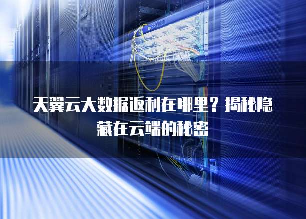天翼云大数据返利在哪里?揭秘隐藏在云端的秘密