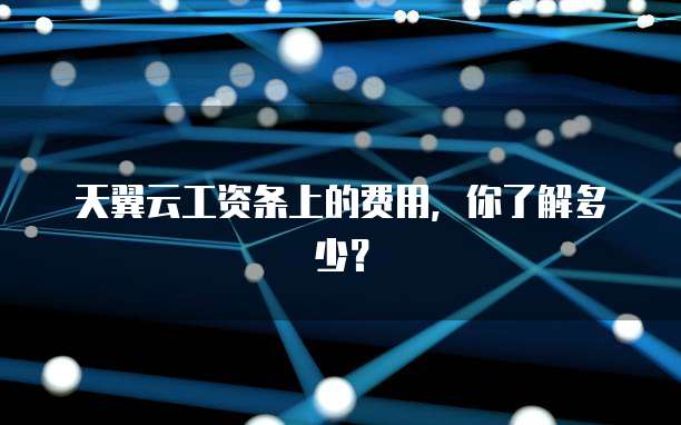 天翼云工资条上的费用,你了解多少?
