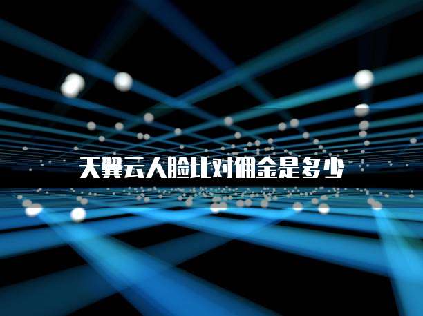 天翼云人脸比对佣金是多少