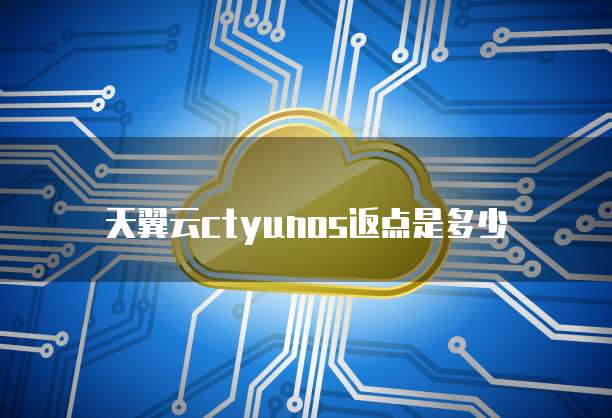 天翼云ctyunos返点是多少