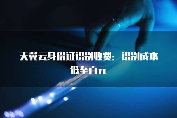 天翼云身份证识别收费:识别成本低至百元