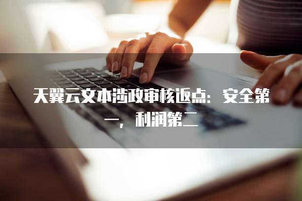 天翼云文本涉政审核返点:安全第一,利润第二