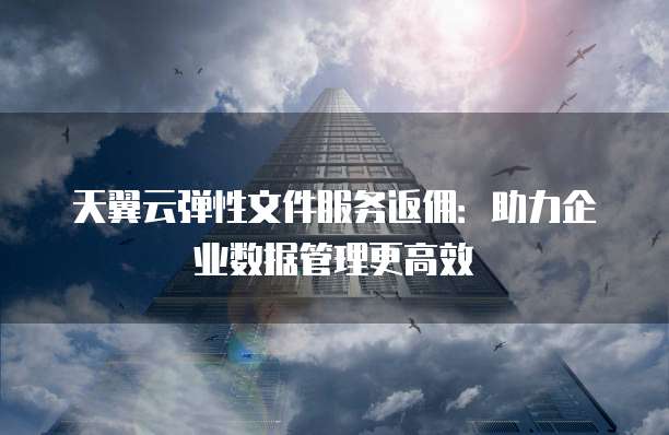 天翼云弹性文件服务返佣：助力企业数据管理更高效