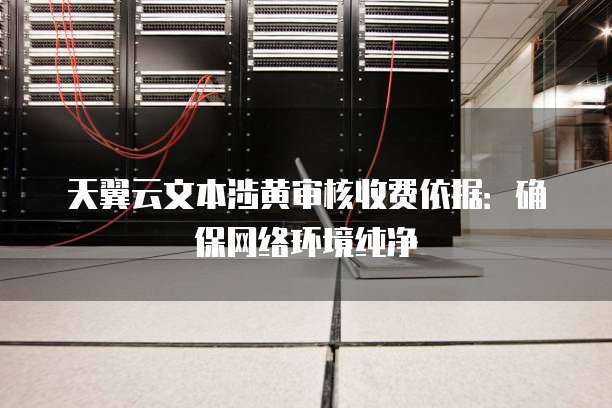 天翼云文本涉黄审核收费依据:确保网络环境纯净