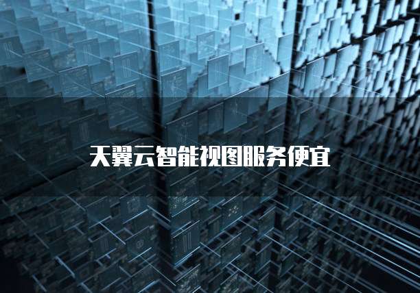 天翼云智能视图服务便宜