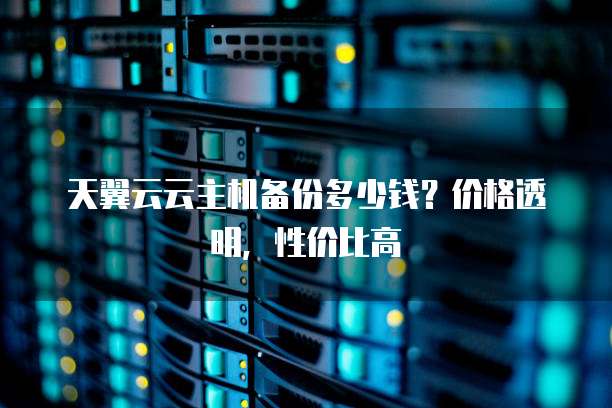 天翼云云主机备份多少钱?价格透明,性价比高