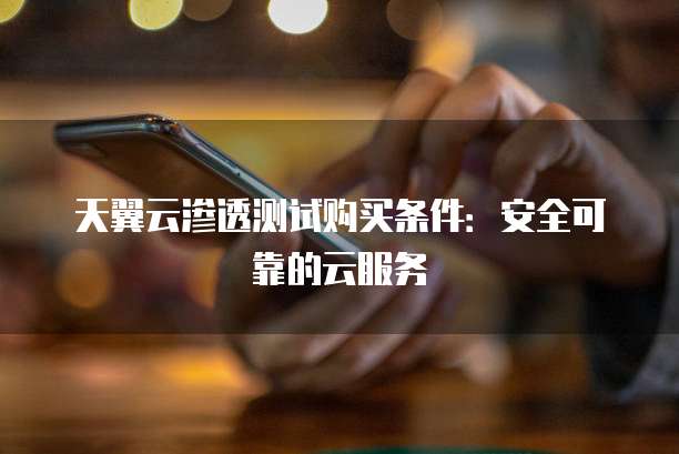 天翼云渗透测试购买条件:安全可靠的云服务