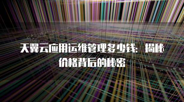 天翼云应用运维管理多少钱:揭秘价格背后的秘密