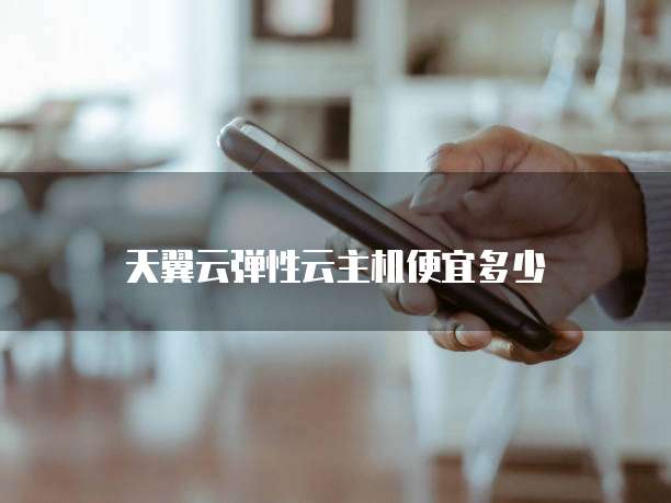 天翼云弹性云主机便宜多少