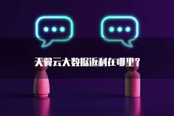 天翼云大数据返利在哪里?