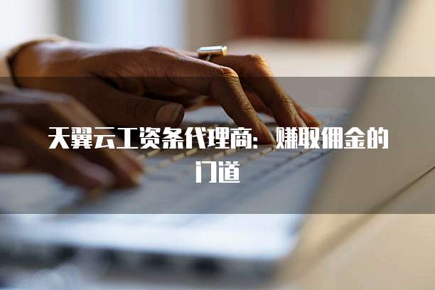 天翼云工资条代理商:赚取佣金的门道