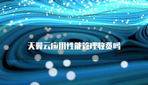 天翼云应用性能管理收费吗