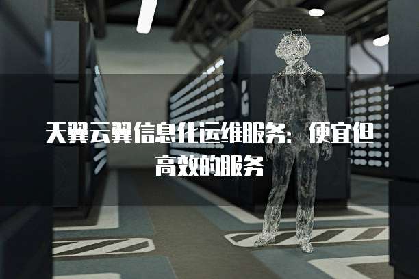 天翼云翼信息化运维服务:便宜但高效的服务