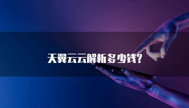 天翼云云解析多少钱?