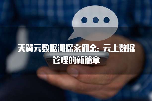 天翼云数据湖探索佣金: 云上数据管理的新篇章