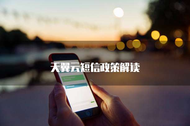 天翼云短信政策解读