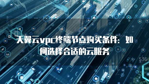 天翼云vpc终端节点购买条件：如何选择合适的云服务