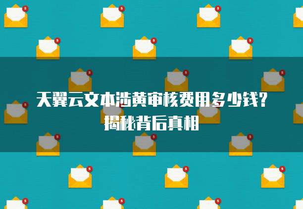 天翼云文本涉黄审核费用多少钱?揭秘背后真相