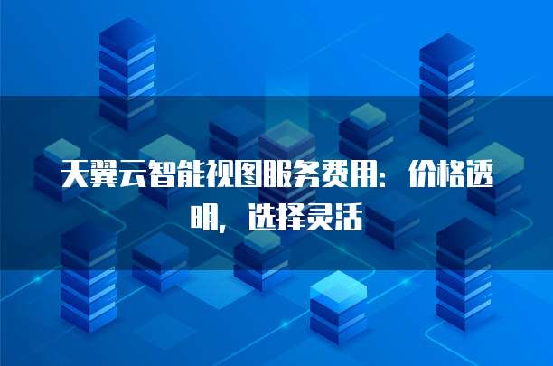 天翼云智能视图服务费用:价格透明,选择灵活