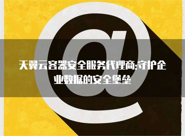 天翼云容器安全服务代理商:守护企业数据的安全堡垒