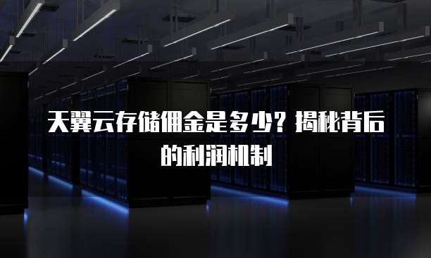 天翼云存储佣金是多少?揭秘背后的利润机制