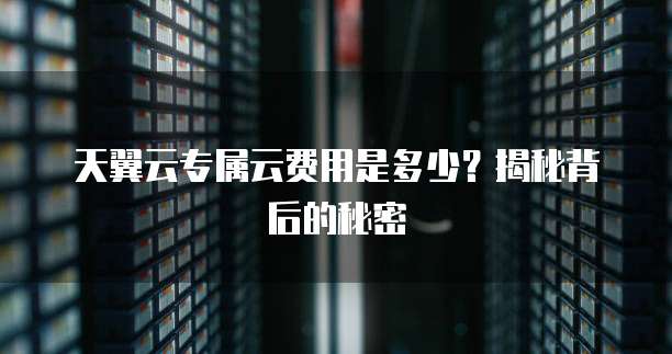 天翼云专属云费用是多少？揭秘背后的秘密