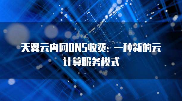 天翼云内网DNS收费: 一种新的云计算服务模式