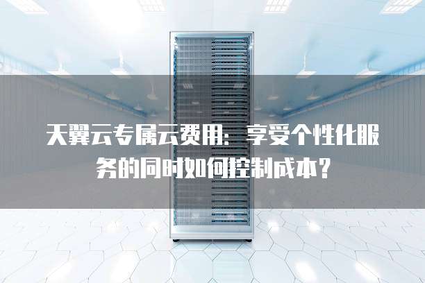 天翼云专属云费用:享受个性化服务的同时如何控制成本?