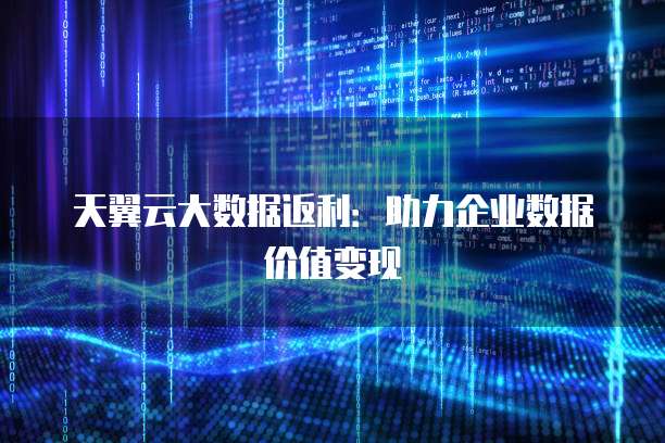 天翼云大数据返利:助力企业数据价值变现