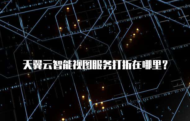 天翼云智能视图服务打折在哪里?