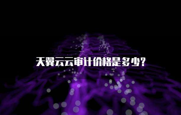 天翼云云审计价格是多少?