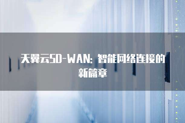 天翼云SD-WAN: 智能网络连接的新篇章