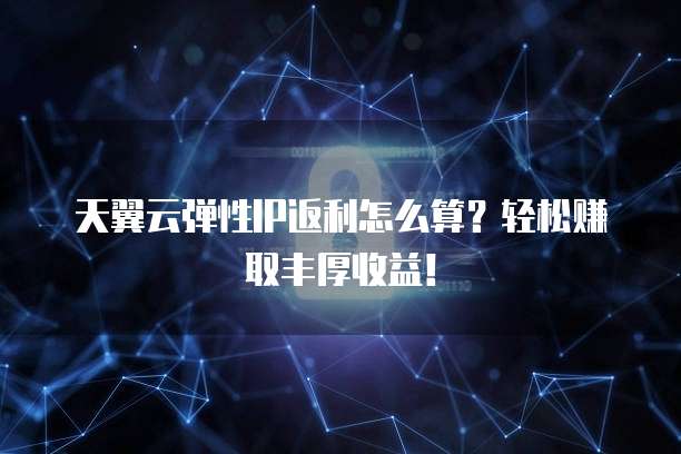 天翼云弹性IP返利怎么算?轻松赚取丰厚收益!
