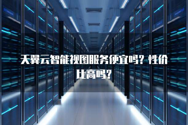 天翼云智能视图服务便宜吗?性价比高吗?
