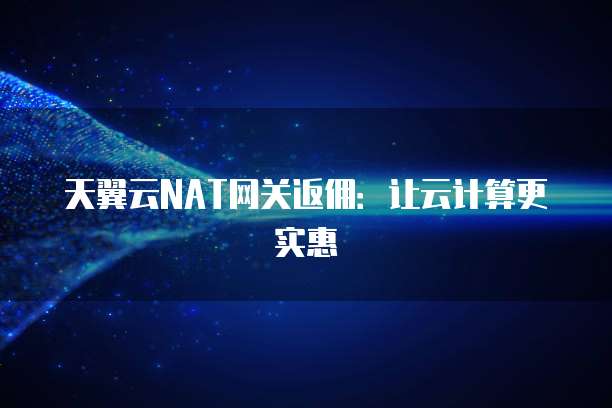 天翼云NAT网关返佣:让云计算更实惠