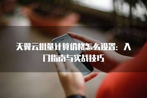 天翼云批量计算价格怎么设置:入门指南与实战技巧