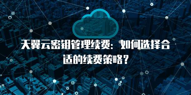 天翼云密钥管理续费:如何选择合适的续费策略?