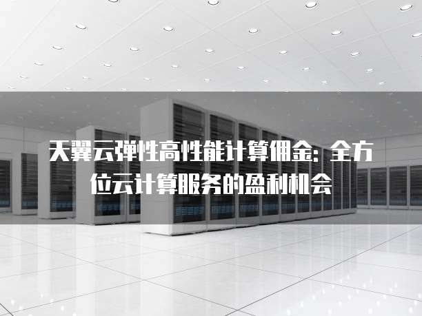 天翼云弹性高性能计算佣金: 全方位云计算服务的盈利机会