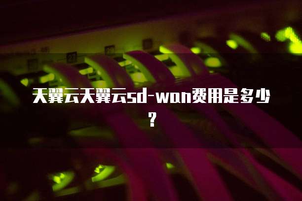 天翼云天翼云sd-wan费用是多少?