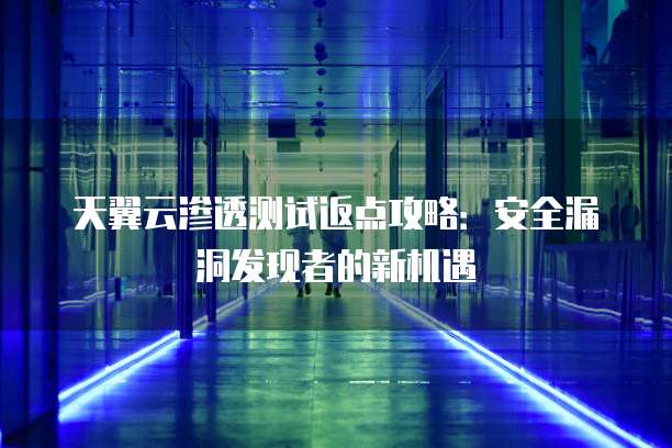 天翼云渗透测试返点攻略：安全漏洞发现者的新机遇
