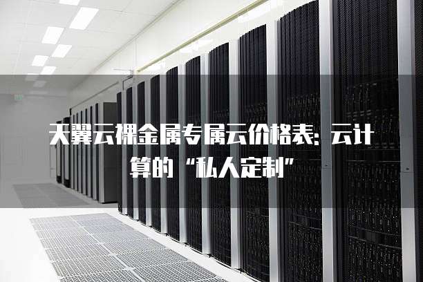 天翼云裸金属专属云价格表: 云计算的“私人定制”