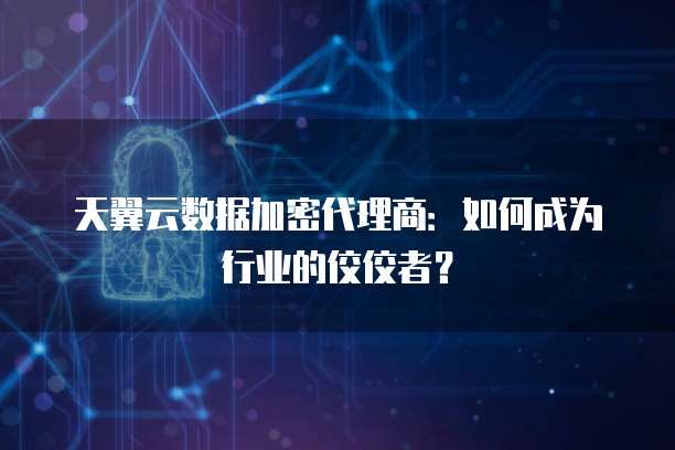 天翼云数据加密代理商:如何成为行业的佼佼者?