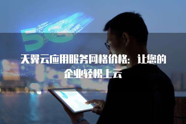 天翼云应用服务网格价格：让您的企业轻松上云