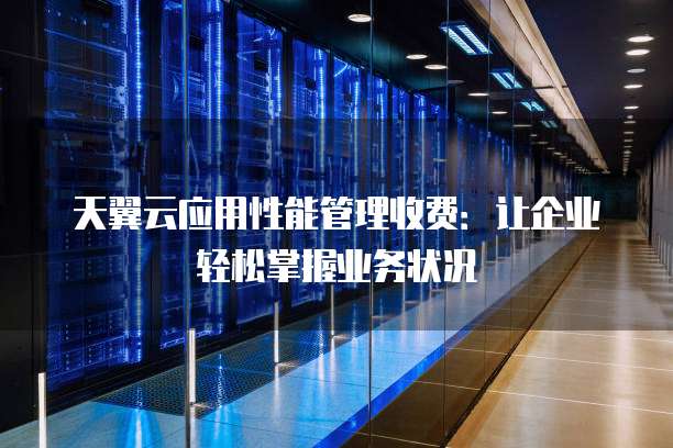天翼云应用性能管理收费:让企业轻松掌握业务状况