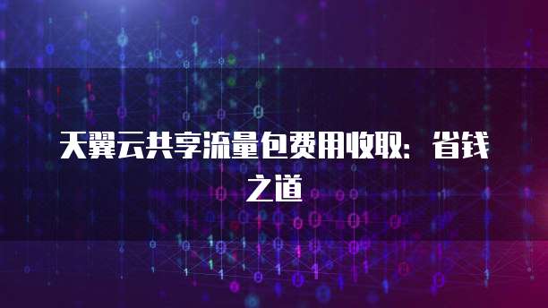 天翼云共享流量包费用收取：省钱之道