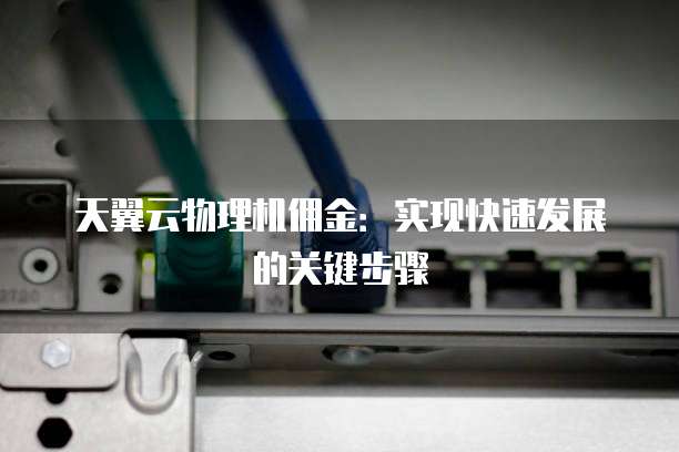 天翼云物理机佣金:实现快速发展的关键步骤