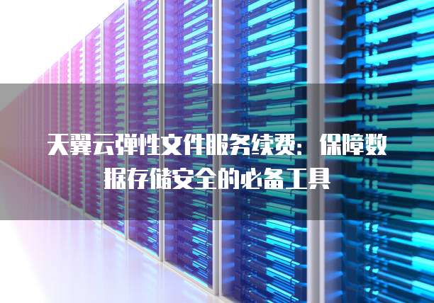 天翼云弹性文件服务续费：保障数据存储安全的必备工具