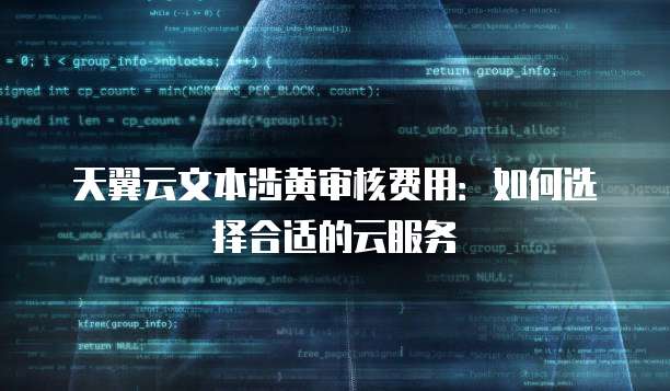 天翼云文本涉黄审核费用:如何选择合适的云服务